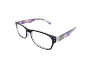 Unique Bargains Purple Arms Plastic Frame Multi Coated Lens Plano Glasses for Women