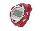 Kids Round Shaped Dial Digital Chronograph Stopwatch Sporty Watch Red