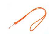 Unique Bargains Mobile Phone Orange Faux Leather Round Braid Design Neck Strap Lanyard String