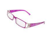 Unique Bargains Lady Cutout Rectangle Lens Purple Plastic Plain Glasses