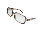 Lady Woman Plastic Arms Ornament Clear Lens Plano Glasses Brown