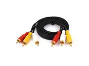 Unique Bargains 1.45M 3 RCA Male to 3 RCA Male Audio Video Extension Cable Composite Cord