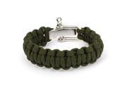 Unique Bargains Camping Army Green Nylon Weave Self Rescue Cord Survival Bracelet