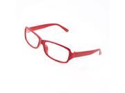 Unique Bargains Ladies Red Plastic Full Frame Clear Lens Plano Glasses Eyeglasses Spectacles