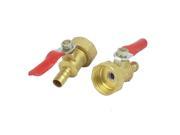 1 2BSP Female Thread 8mm Inner Dia Air Pneumatic Gas Ball Valve 2pcs