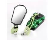 Unique Bargains Pair Motorcycle Green Adjustable Rear View Blind Spot Mirrors