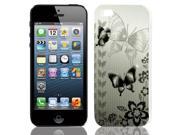 Black Gray Butterfly Print Soft TPU Skin Case Cover for Apple iPhone 5 5G 5S