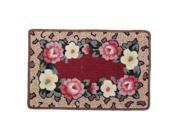 Home Outdoor Nonslip Flowers Pattern Mat Scrape Doormat 23 x 15