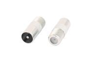 2pcs F Female to TV PAL Male 9.5mm Satellite Antenna RF Coax Adapter Connector