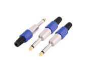 3 Pcs 6.35mm 1 4 Inch Stereo Male Plug Connector Plastic End Adapter