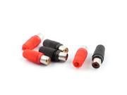 Plastic Handle Female RCA Phono Jack Socket Connector Adapter Red Black 3 Pairs