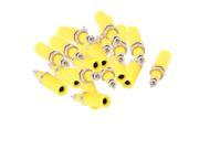 20Pcs Yellow 4mm Female Banana Socket 7.5mm Plastic Thread Audio Binding Post