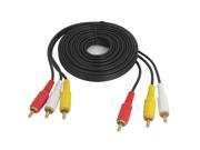 10Ft 3 RCA Male to 3 RCA Male Audio Video AV Connector Cable Composite Cord