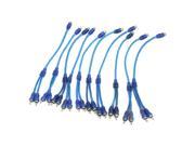 Unique Bargains RCA Female to Dual Male Stereo Audio System Extension Cable Cord Wire Blue 10pcs
