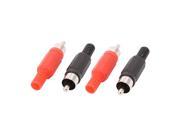 RCA Male Jack Plug Audio Coupler Adapter Connector Red Black 4PCS