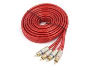 Unique Bargains Red 2 RCA Male to Male Plug Stereo Audio Video AV Extension Cord Cable 5M