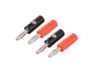 4pcs Black Red Plastic Cover Audio Speaker Cable Connector Banana Plug Adapter