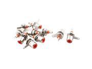 Amplifier Chassis Audio Video RCA Female Jack Socket Connector Silver Tone 10pcs