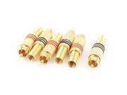 6pcs Metal Solderless Spring Male RCA Plug Audio Video Coaxial Cable Connector