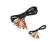 2pcs 3 RCA Male to Male Computer Composite Audio Video AV Cable 5Ft