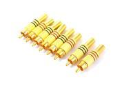 8pcs Metal Spring End RCA Male Plug Audio Coaxial Coax Cable Connector Adapter