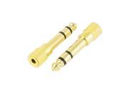 2pcs Audio 6.35mm Male to 3.5mm Female Stereo Headphone Plug Converter Connector