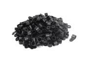 Unique Bargains 200Pcs Black Plastic R Type Cable Clip Clamp for 12mm Dia Wire Hose Tube