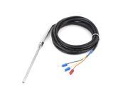 3 Meter Cable PT100 Thermocouple Temperature 5*100mm Sensor Probe