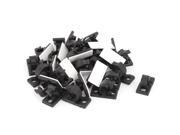 30 Pcs 13mmx26mm White Adhesive Backed Nylon Wire Adjustable Cable Clips Clamps