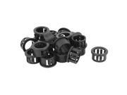 20pcs 16mm Mounted Dia Snap in Cable Hose Bushing Grommet Protector Black