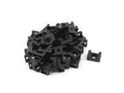 9mm Max Tie Width Cable Screw Mount Saddles Bases Cradle Holder Black 100pcs