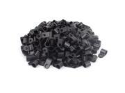 Unique Bargains 200Pcs Black Plastic R Type Cable Clip Clamp for 9mm Dia Wire Hose Tube