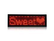 LED Badge Digital Scrolling Message Name Tag Display Rechargeable US plug Red