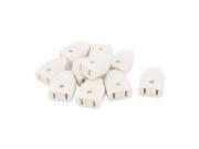 10 Pcs 2Pin Power Adapter Female Plug Rewirable Connector Socket White