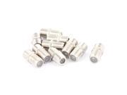 10Pcs F Type Female to Female Straight RF Coax TV Adapter Connectors Silver Tone