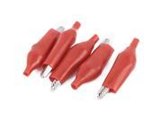 5 Pcs Soft Boot Coated 56mm Long Crocodile Alligator Test Clip Connector Red