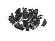 Unique Bargains 50 Pcs 18mmx37mm White Adhesive Backed Nylon Wire Adjustable Cable Clips Clamps