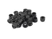 28 Pieces 10mm Panel Hole Round Cable Harness Protector Snap Bushing Black