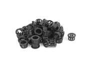 50pcs 14mm Mounted Dia Snap in Cable Bushing Grommet Protector Black