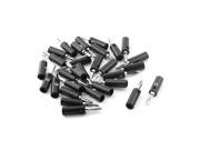 Audio Speaker Cable 4mm Banana Plug Connector Adapter Black Silver Tone 30pcs