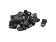 20Pcs Black Plastic R Type Cable Clip Clamp for 6mm Dia Wire Hose Tube
