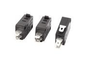 3Pcs AC250V 125V 16A 3 Terminals SPDT Momentary Control Micro Limit Switch Black