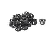 20pcs 14mm Mounted Dia Snap in Cable Bushing Grommet Protector Black