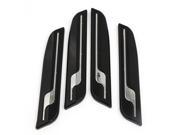 4 Pcs Plastic Sticky Door Guard Black Silver Tone for Auto Car