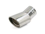 Unique Bargains Car Stainless Steel Oval Tip Curved Exhaust Muffler Tail Pipe Trim 73mm Inlet