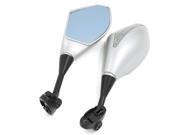 Pair Blue Glass Surface Adjustable Left Right Rearview Mirrors for Motorcycle