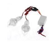 2 Pcs White 3 LED Motorcycle Turn Lights Steering Brake Warning Lamps DC 12V