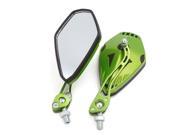 Unique Bargains 2 Pcs 10mm Thread Dia Left Right Side Rear View Mirrors Green for Motorcycle