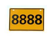 2pcs Yellow Black Four 8 Printed License Number Plate Tag for Car Motorcycle