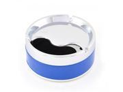 Portable Cylinder Design Closeable Ashtray for Car Silver Tone Blue